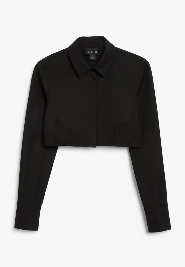 Cropped button up shirt - Black