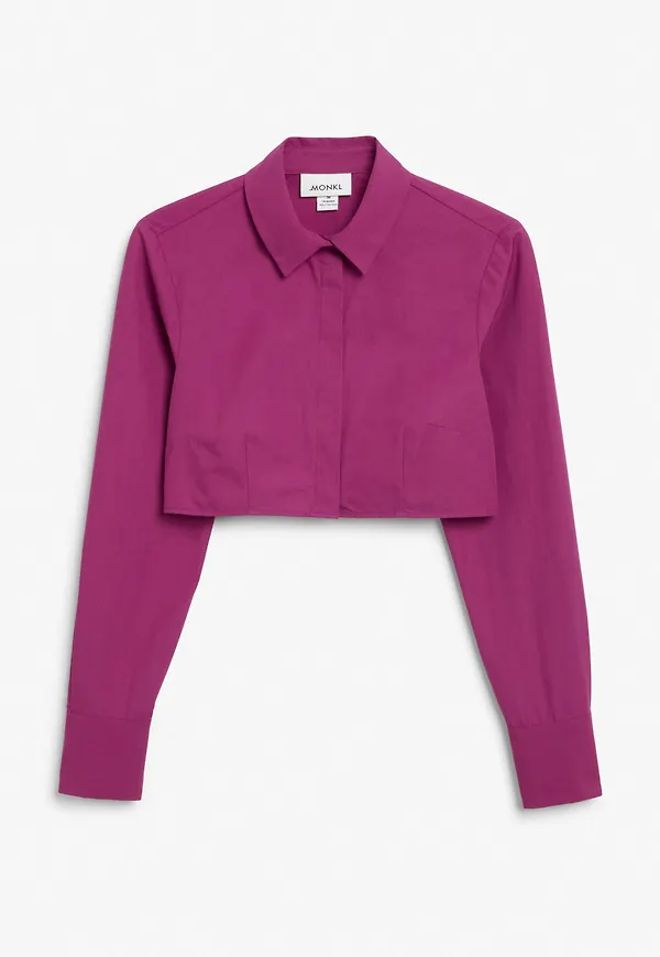Cropped button up shirt - Pink