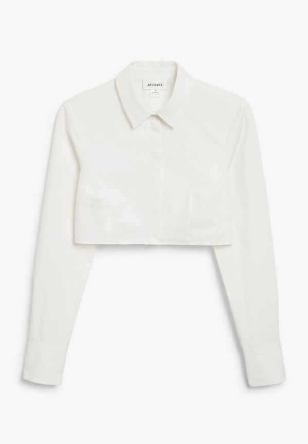 Cropped button up shirt - White