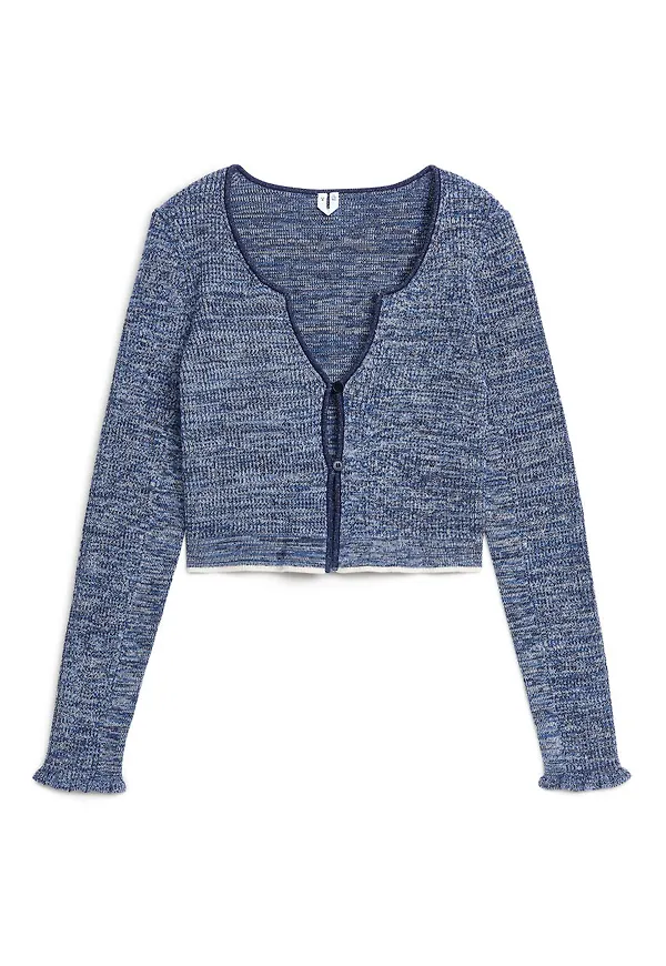 Cropped Cardigan - Blue