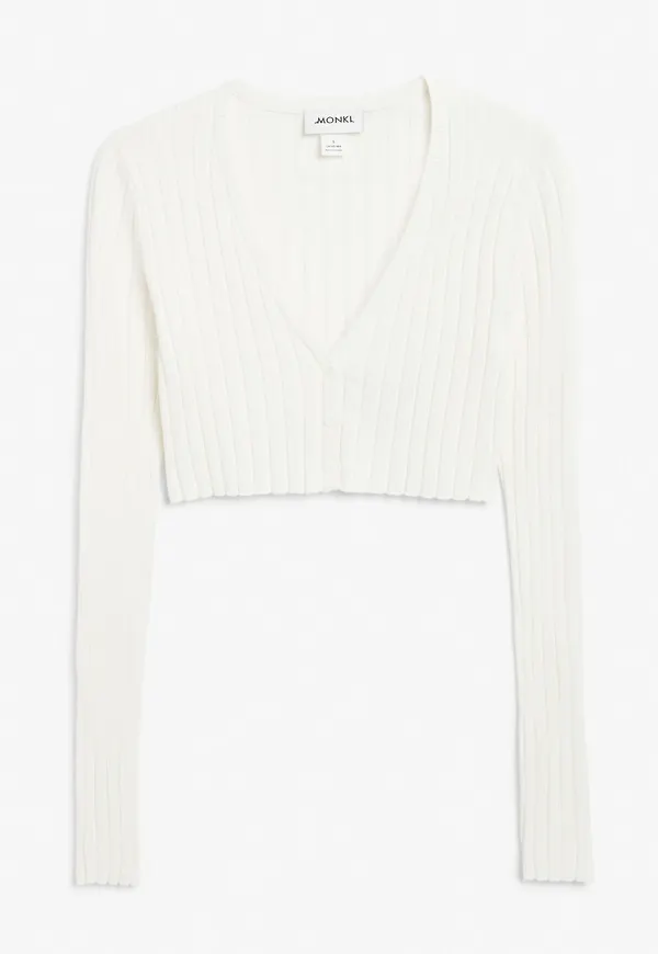 Cropped cardigan top - White