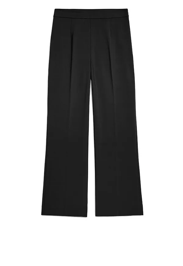 Cropped Cotton Trousers - Black