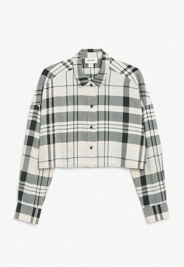 Cropped flannel shirt - Green