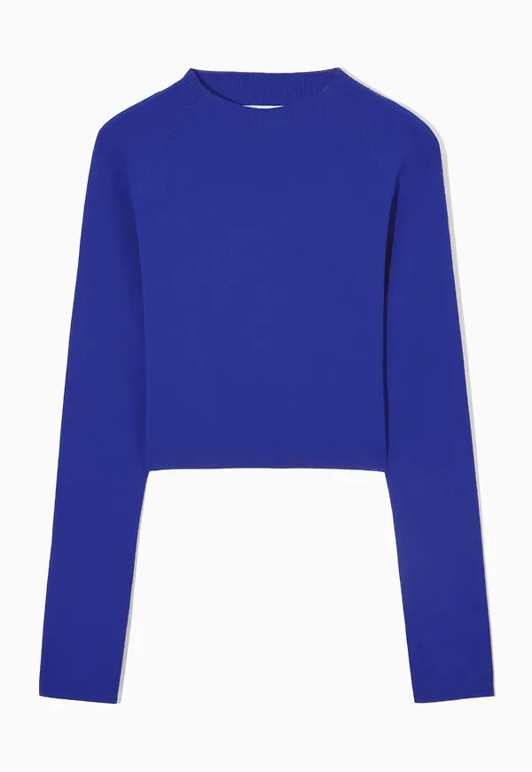 CROPPED KNITTED MOCK-NECK TOP