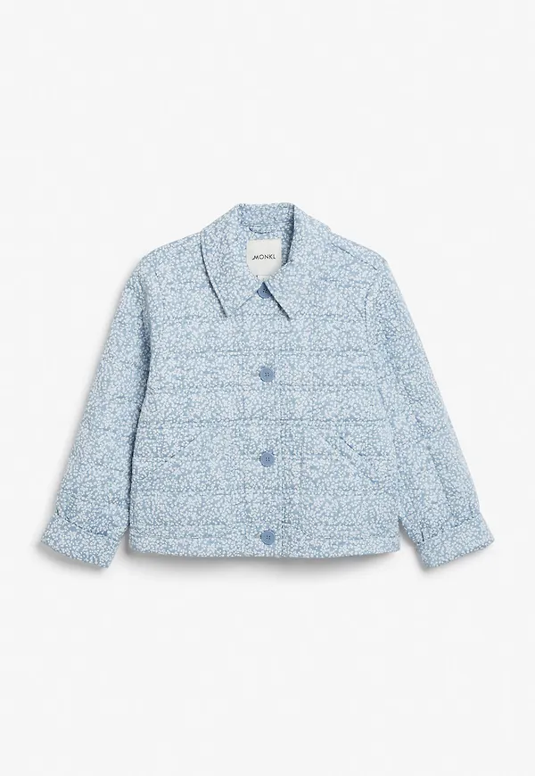 Cropped padded jacket - Blue