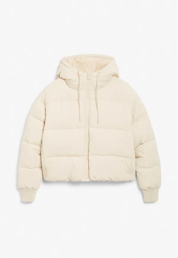 Cropped puffer jacket - Beige