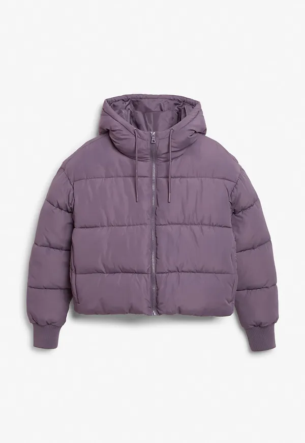 Cropped puffer jacket - Purple