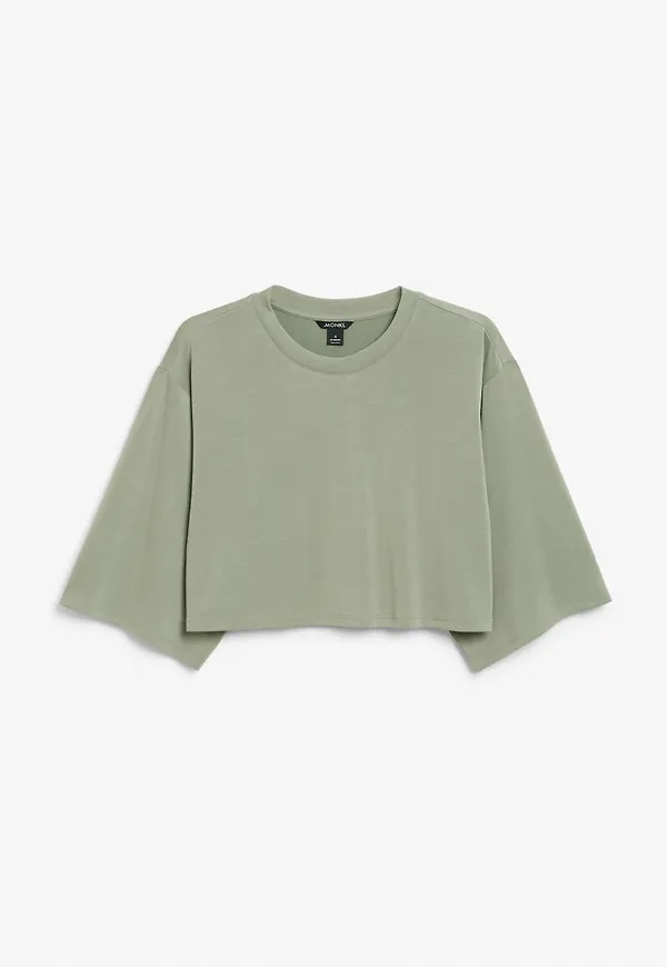 Cropped soft t-shirt - Green