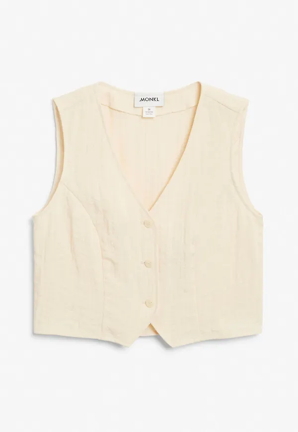 Cropped suit-vest - Beige