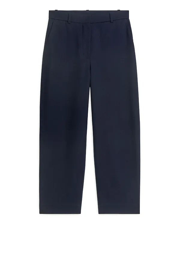 Cropped Suit Trousers - Blue