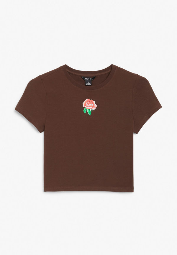 Cropped t-shirt - Brown