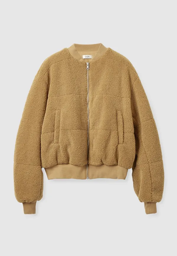 CROPPED TEDDY BOMBER JACKET