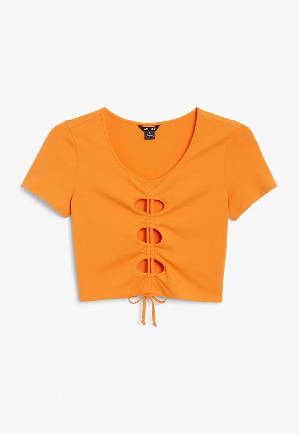 Cropped top with drawstring - Orange