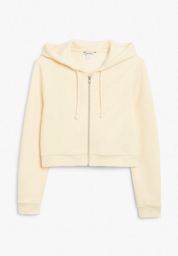 Cropped zip-up hoodie - Yellow