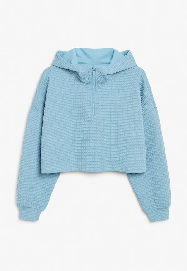 Cropped zip hoodie - Turquoise