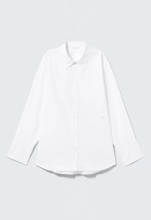 Cross-Buttoned Long-Sleeved Cotton Shirt