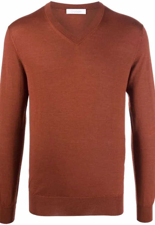 Cruciani v-ringad kashmirtröja - Orange