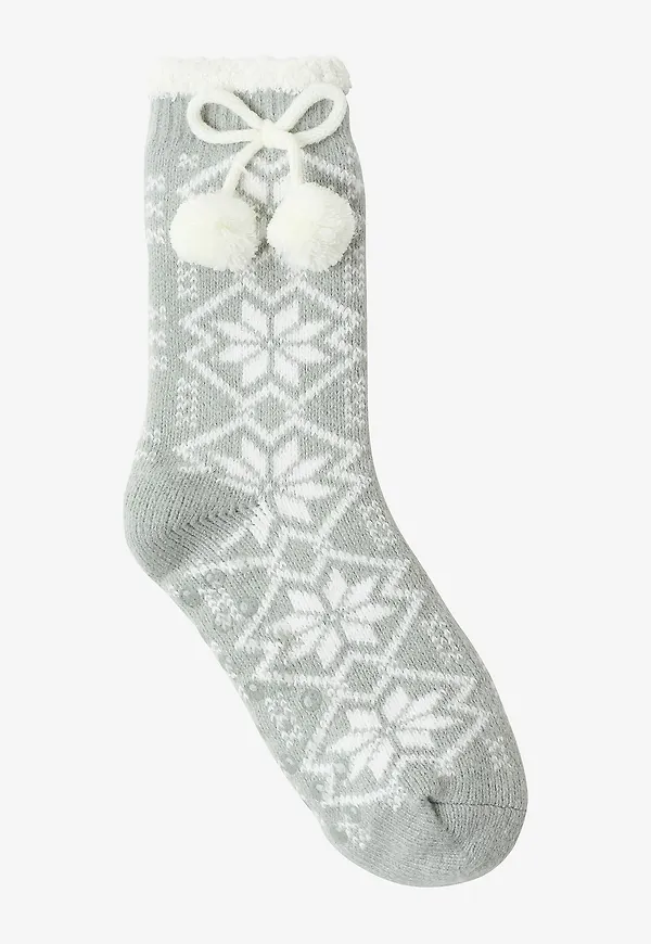 Cuddly Socks by Taubert - Strumpor Ingrid Lined Anti-slip - Grå