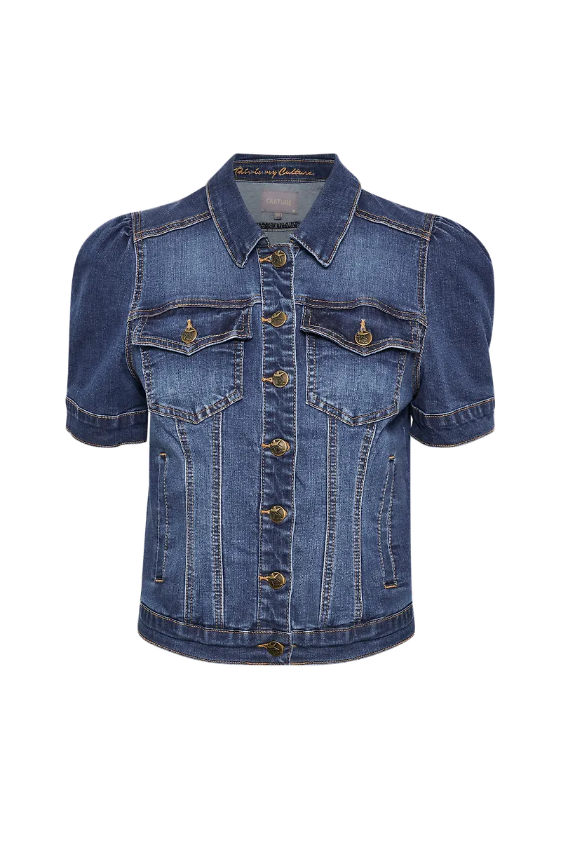 Culture - Blus cuKora SS Jacket - Blå