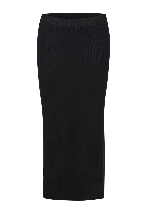 Culture - Kjol cuAnnemarie Slit Skirt - Svart