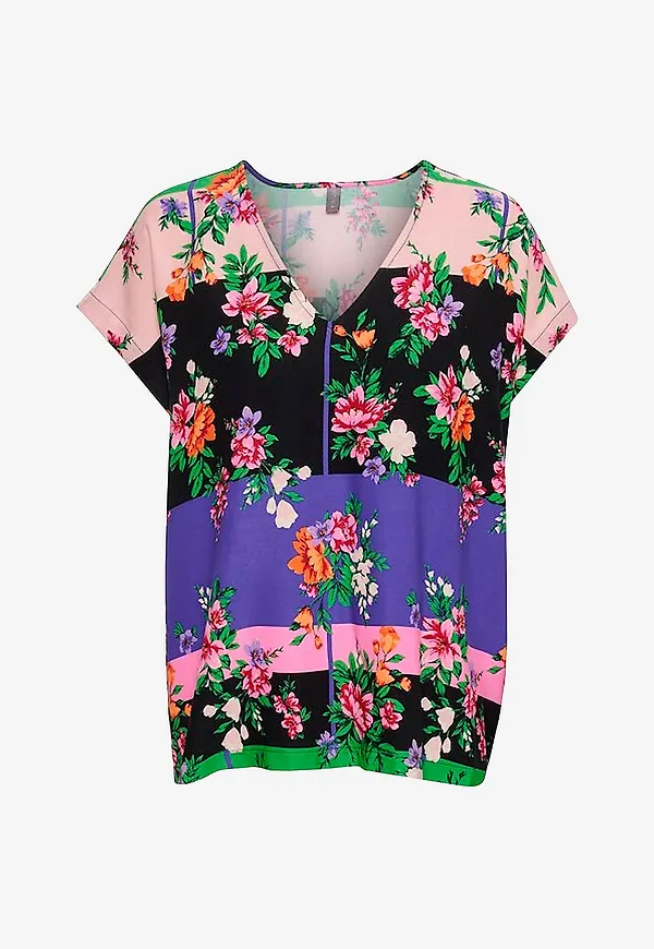 Culture - Blus cuTrudy Capsleeve - Flerfärgad