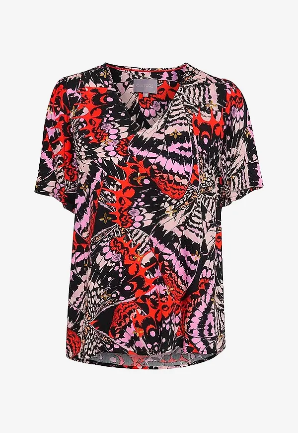 Culture - Blus cuYrsa SS Blouse - Röd