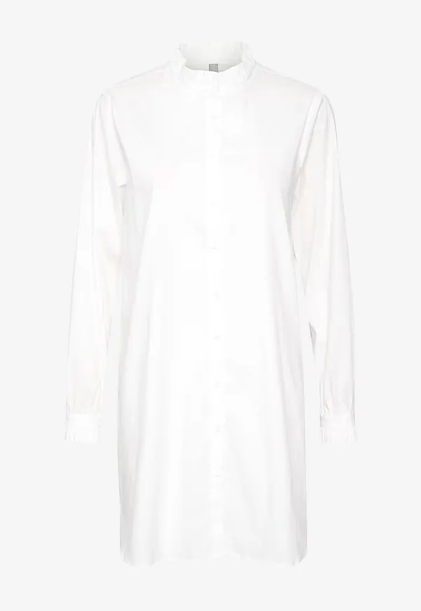 Culture - Långskjorta cuChresta Frill Shirt - Vit