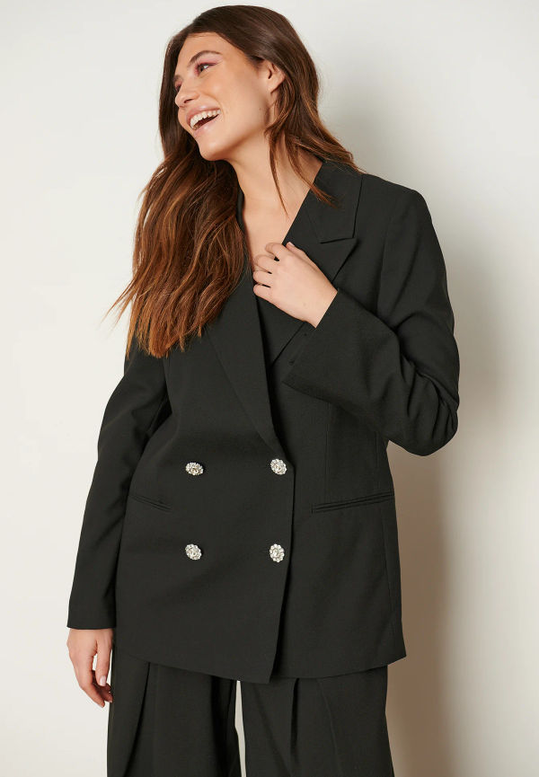 Curated Styles Dubbelknäppt kavaj - Black
