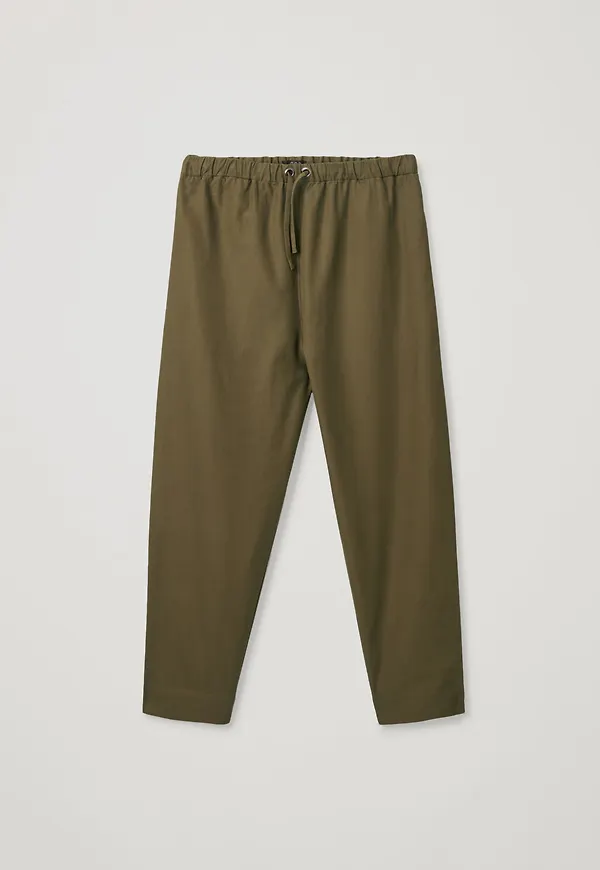 CURVED-LEG ORGANIC COTTON TROUSERS