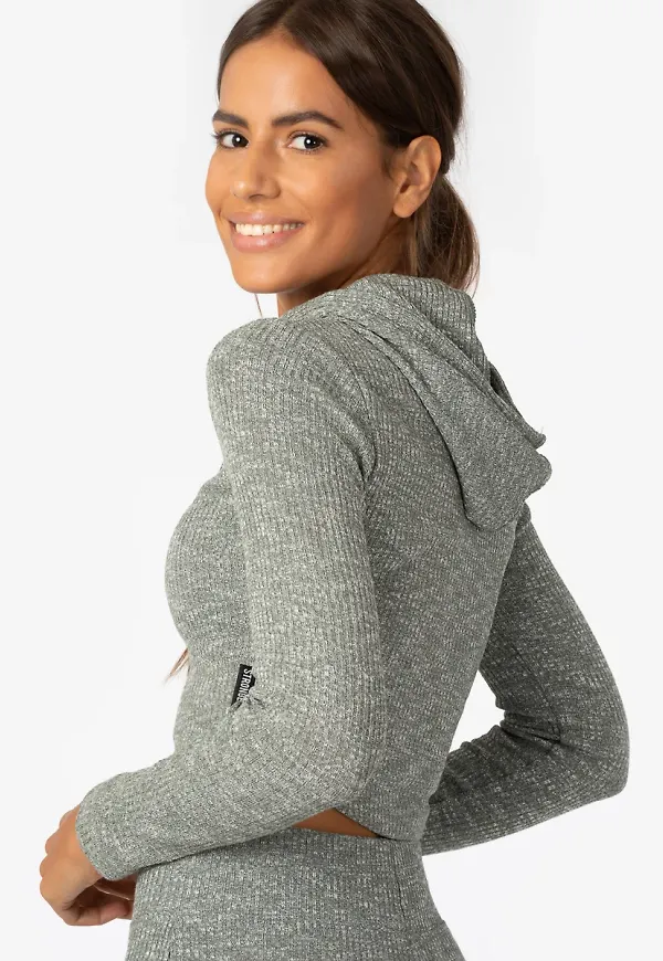 Cush Cropped Hoodie Olive
