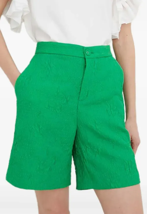 Custommade shorts med hög midja - Grön