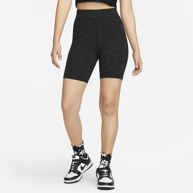 Cykelshorts med hög midja Nike Air för kvinnor - Svart
