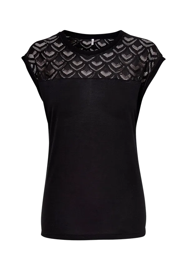 Only - Topp onlNicole S/S Mix Top - Svart