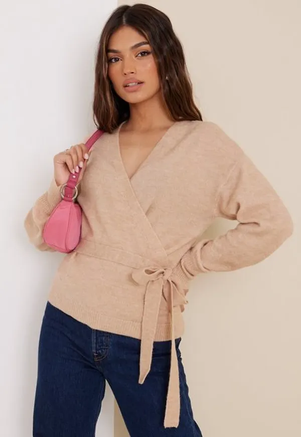 Y.A.S Yaspicotee Ls Knit Wrap Top - Ca Stickade tröjor