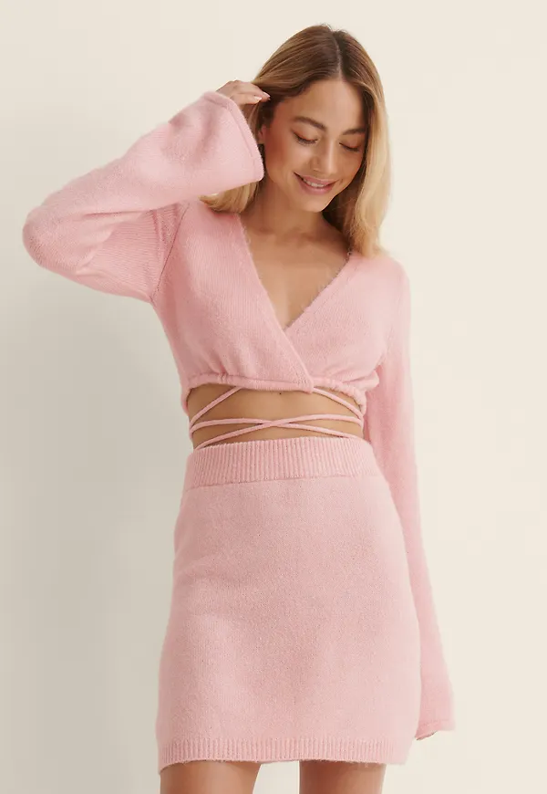 NA-KD Trend Graderad Omlottstickning - Pink