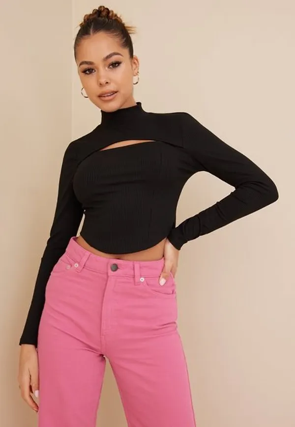 Only Onlmina Ls Cut Out Top Nn Långärmade toppar