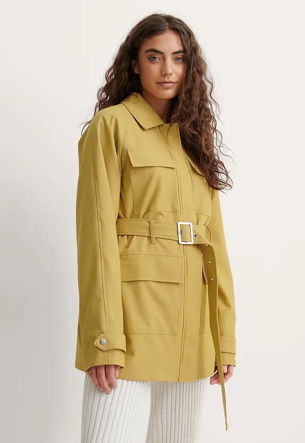 NA-KD Trend Jacka Med Bälte - Yellow