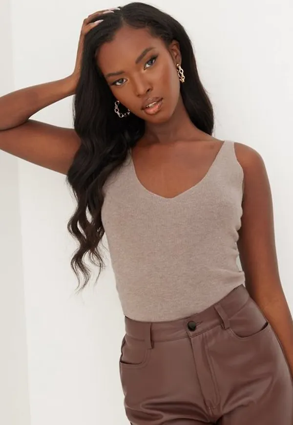 Missguided High Neck Overlayer Top Linnen