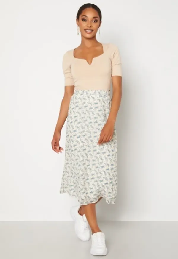 VILA Sussi HW Midi Skirt Captains Blue AOP Be 42