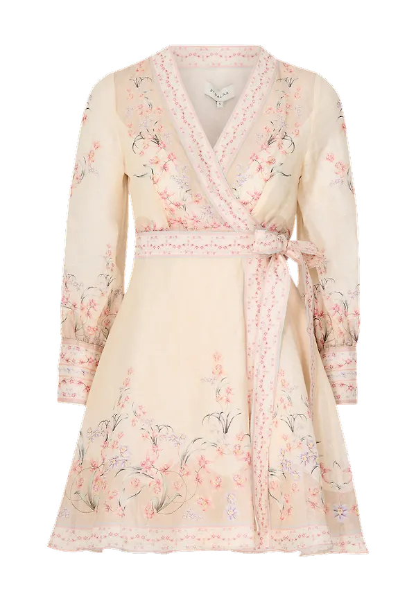 By Malina - Omlottklänning Juliette Silk Dress - Natur