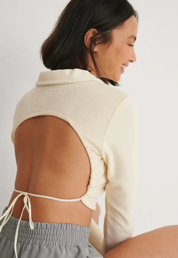 NA-KD Trend Topp Med Öppen Rygg - Offwhite