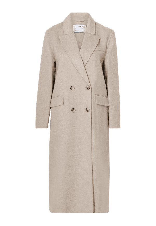 Selected FEMME - Kappa slfTama Handmade Wool Coat - Beige