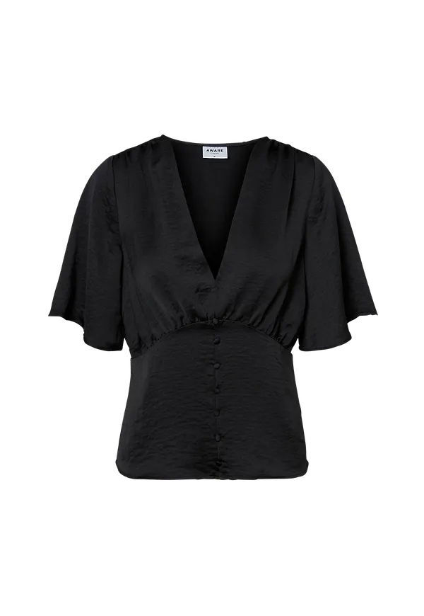 Vero Moda - Topp vmLiva 2/4 V-neck Top - Svart