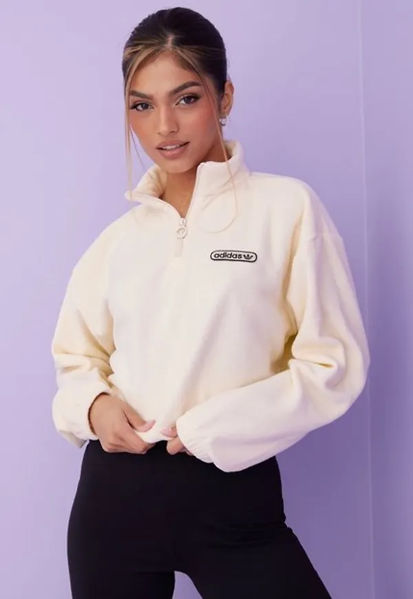 Adidas Originals 1/4 Zi Cropped Sweatshirts Vit