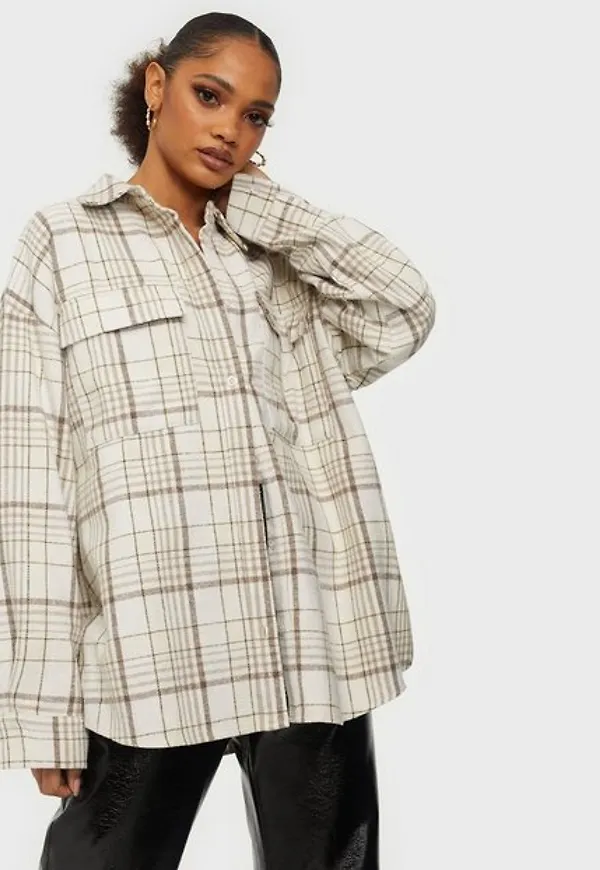 Missguided Oversized Check Shirt skjortjackor