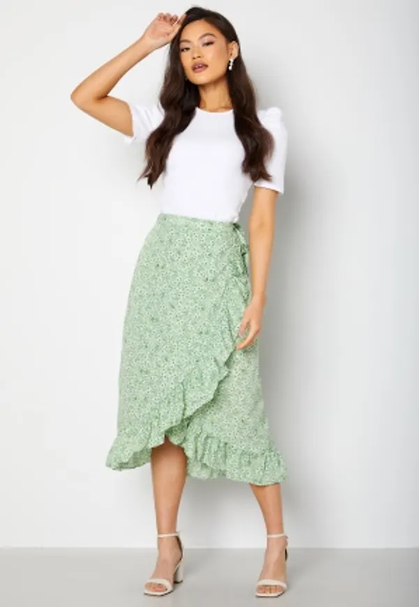 VERO MODA Henna Wrap Skirt Birch AOP:GreenHollo S