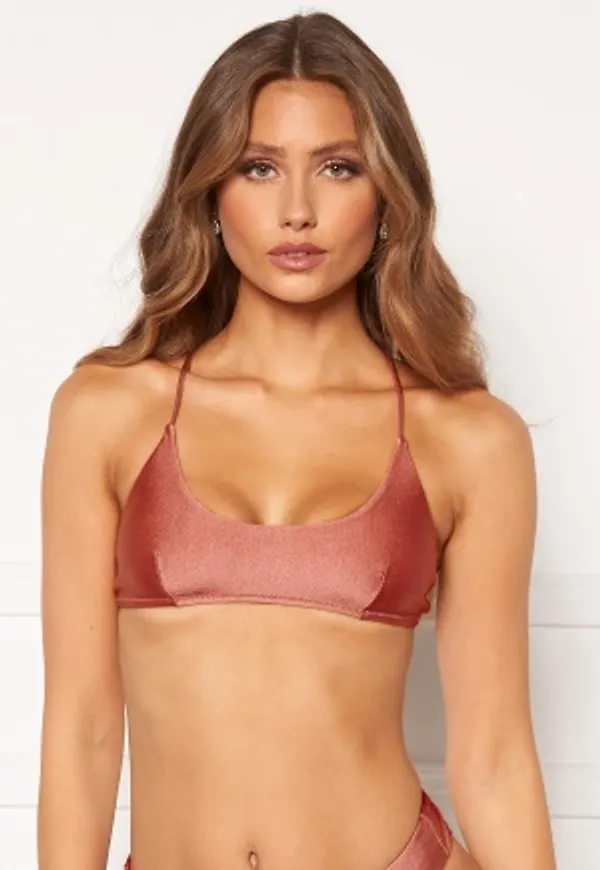 BUBBLEROOM Selina crossed back bikini top Dark pink M