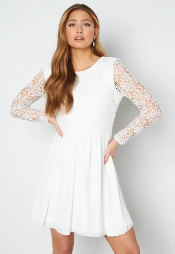 Bubbleroom Occasion Emeraldine Deep Back Dress White 42