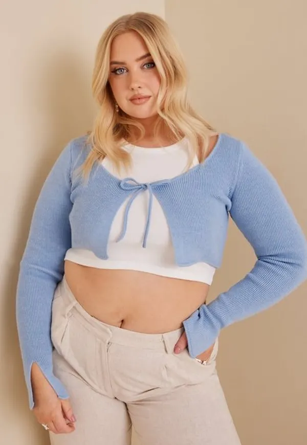 NLY Trend Enjoy Cropped Knit Cardigan Cardigans Turkos