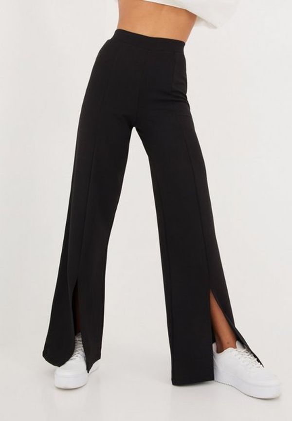 NLY Trend Straight Slit Pants Byxor & Shorts Svart